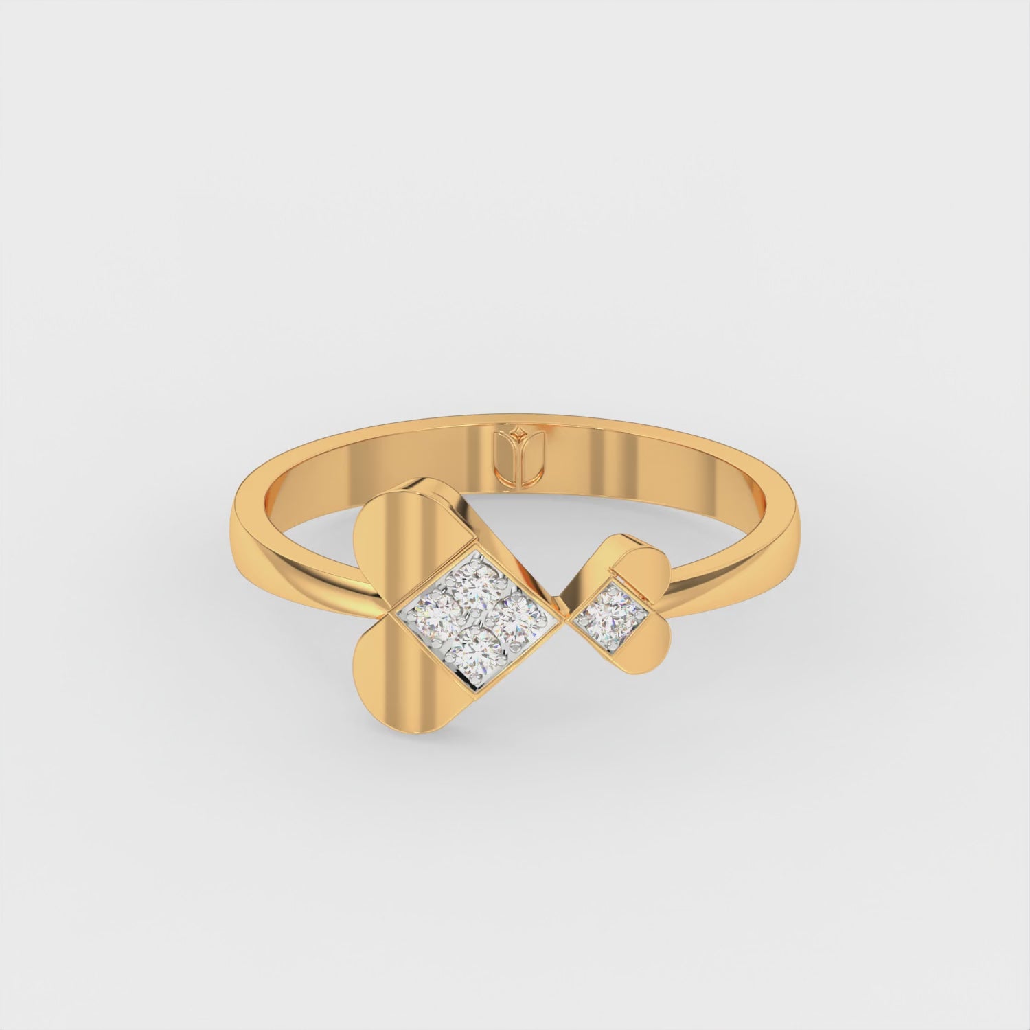 Twin Heart Diamond Ring