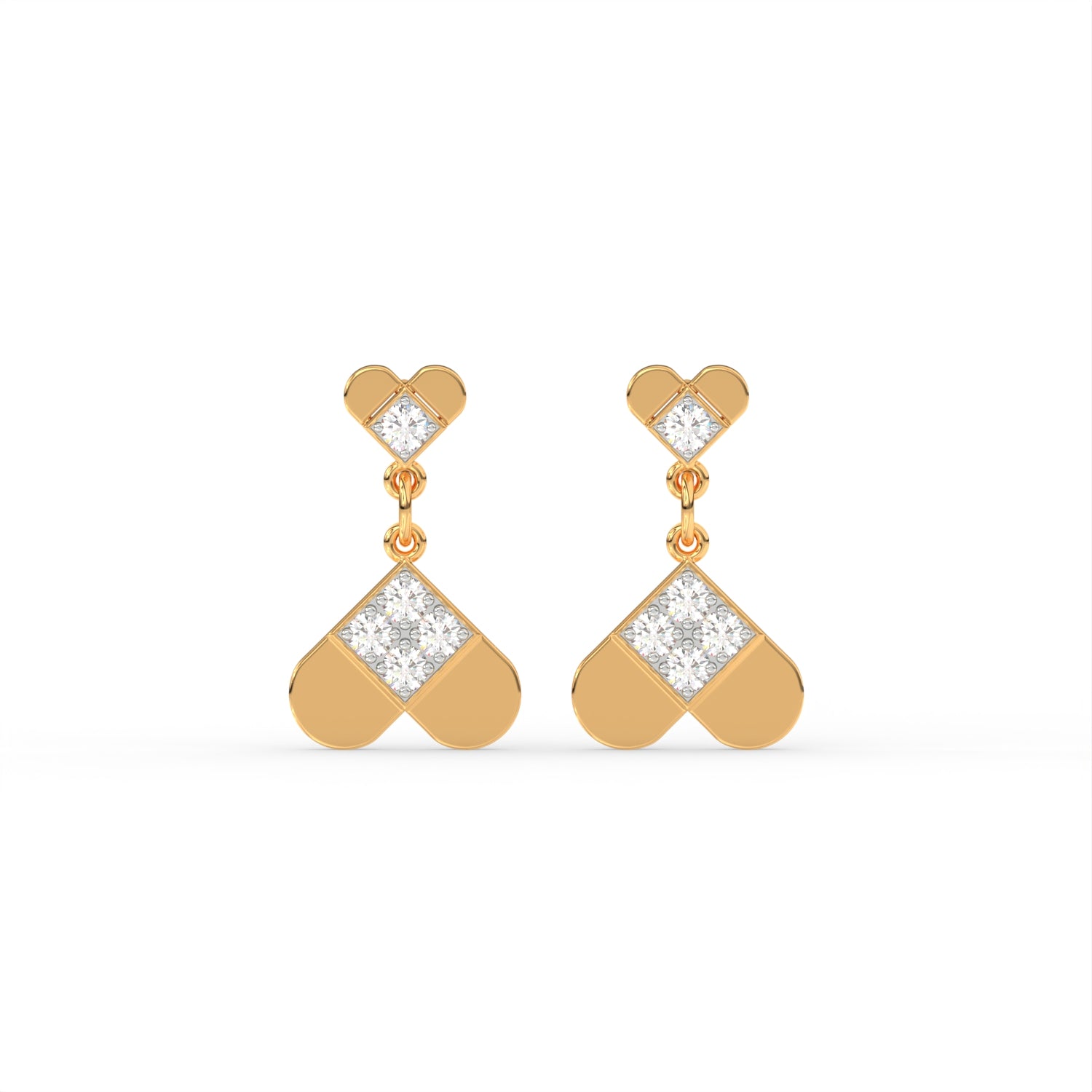 Twin Heart Diamond Earring