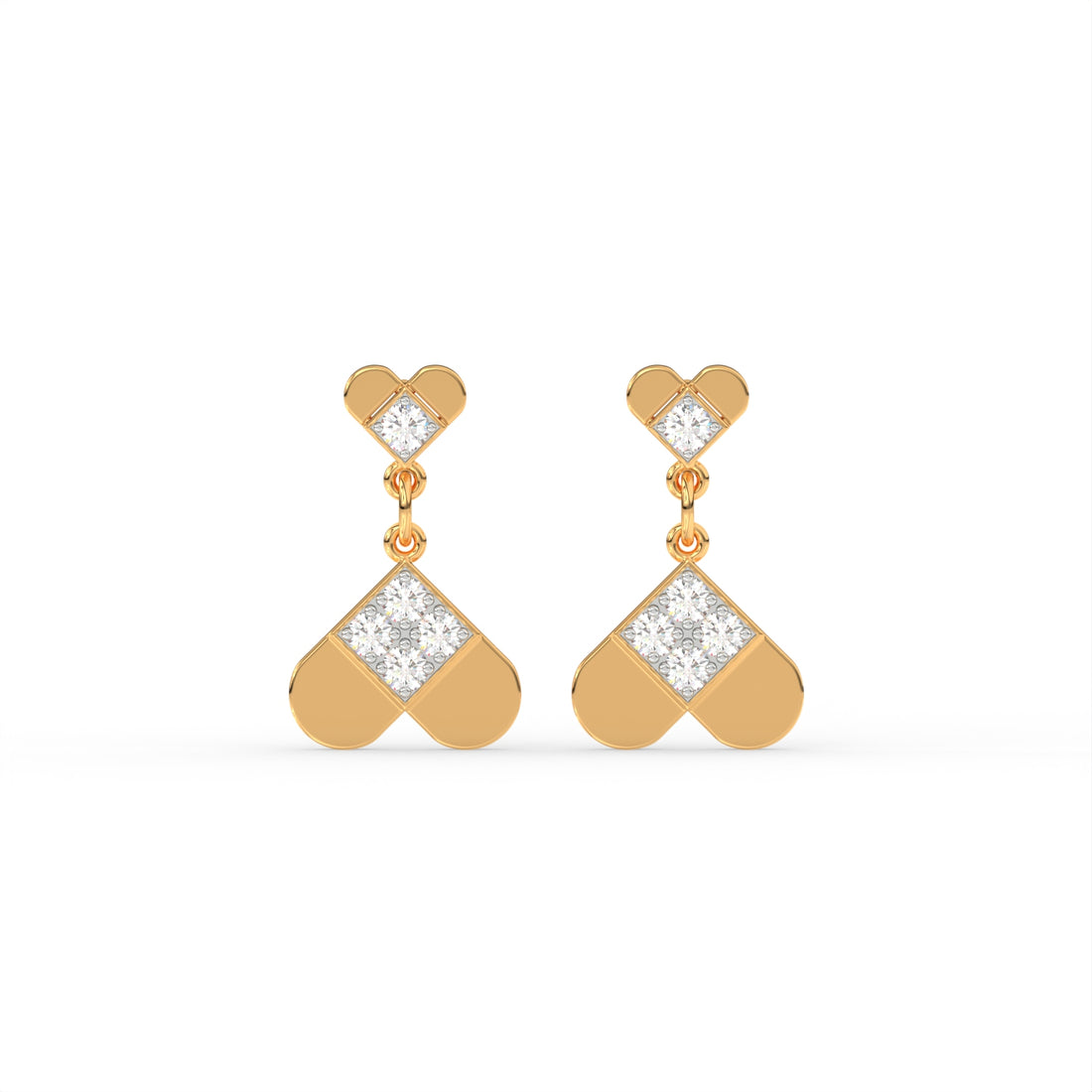Twin Heart Diamond Earring