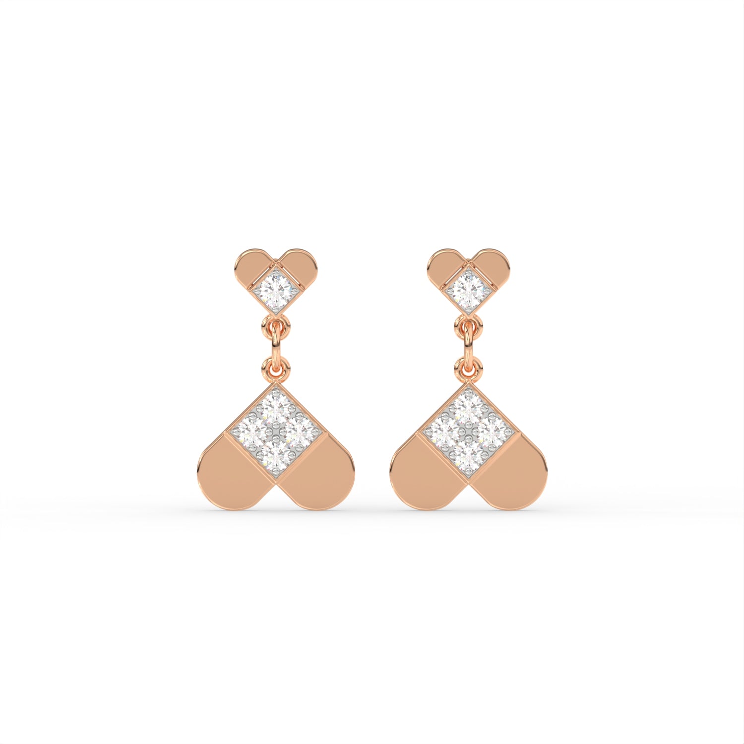 Twin Heart Diamond Earring