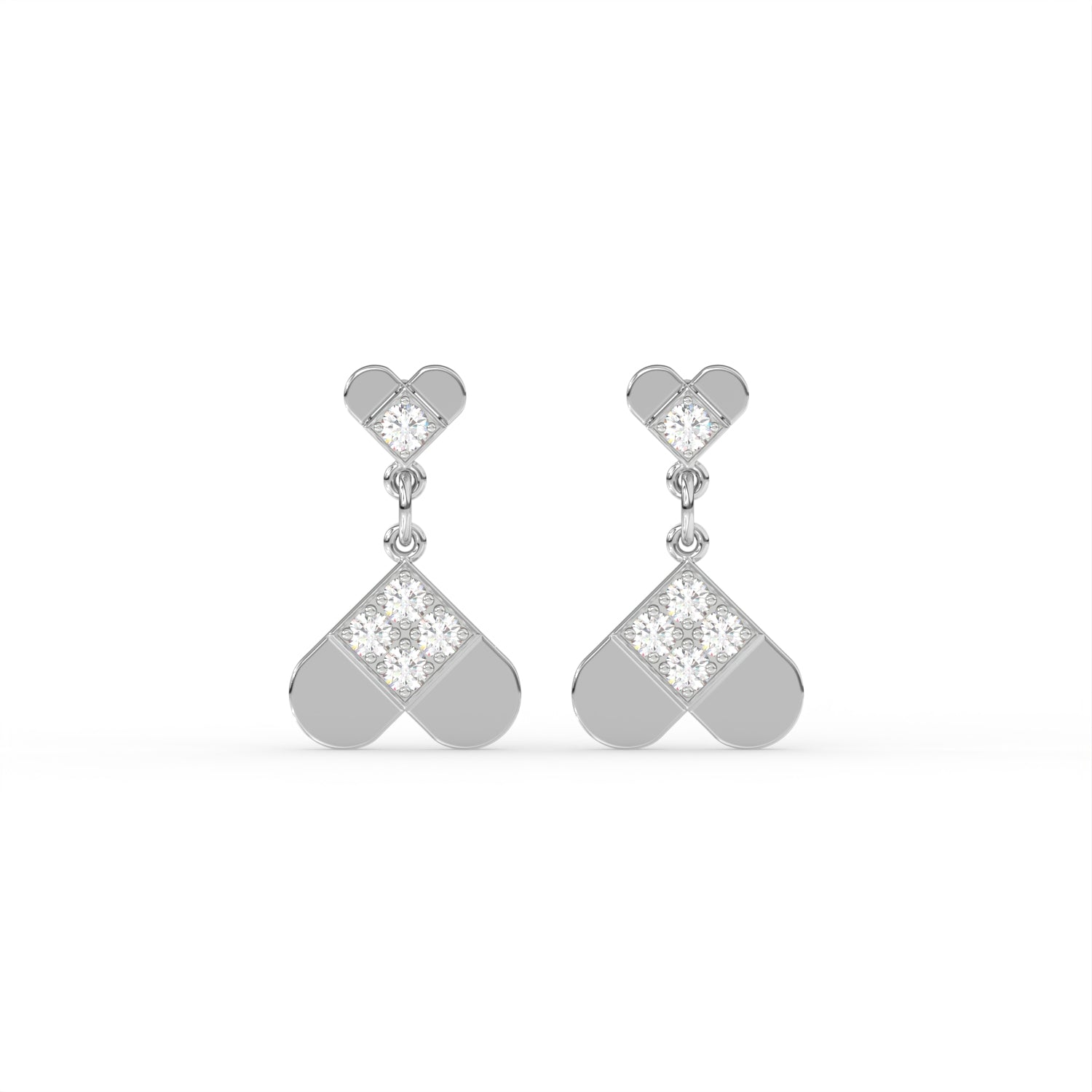 Twin Heart Diamond Earring