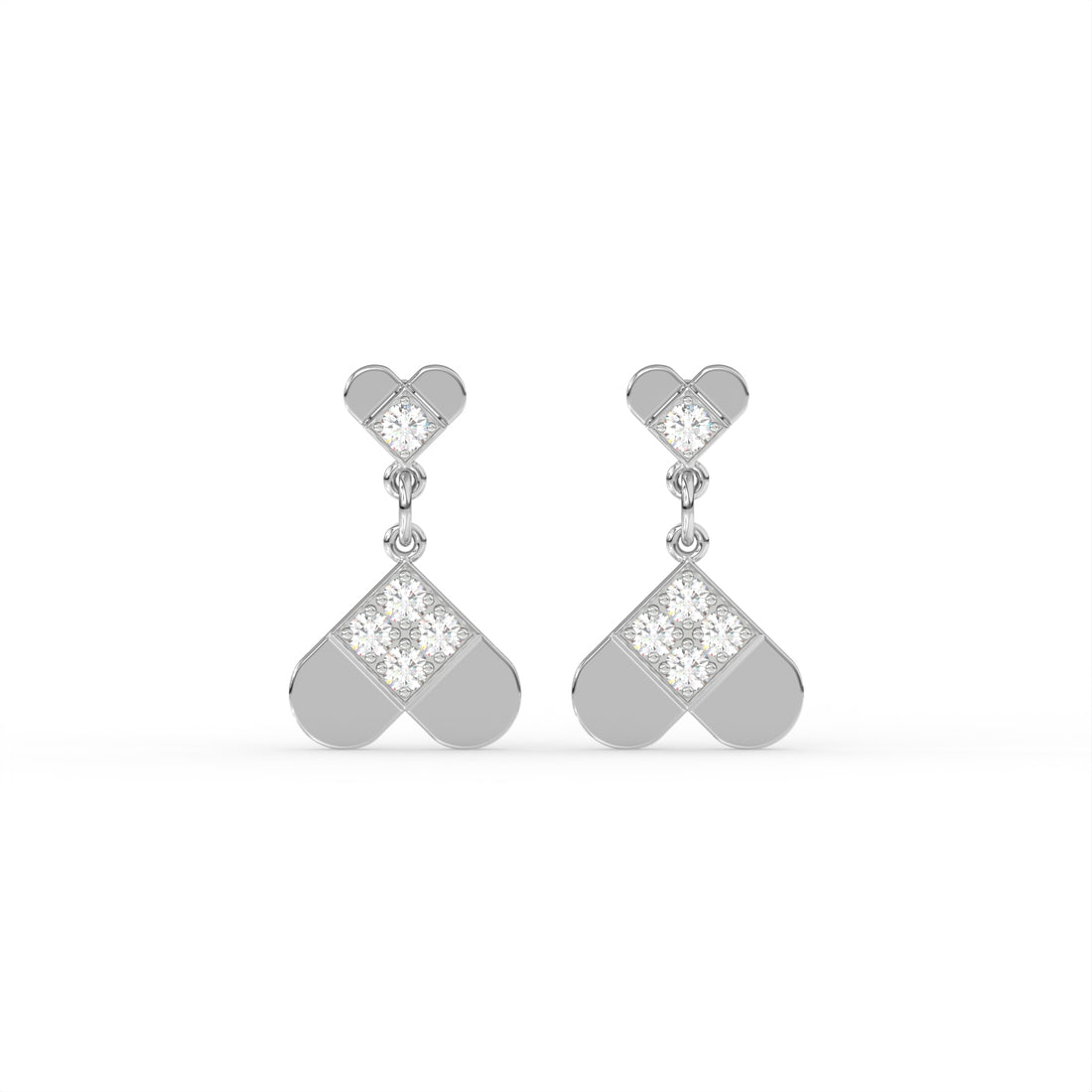 Twin Heart Diamond Earring