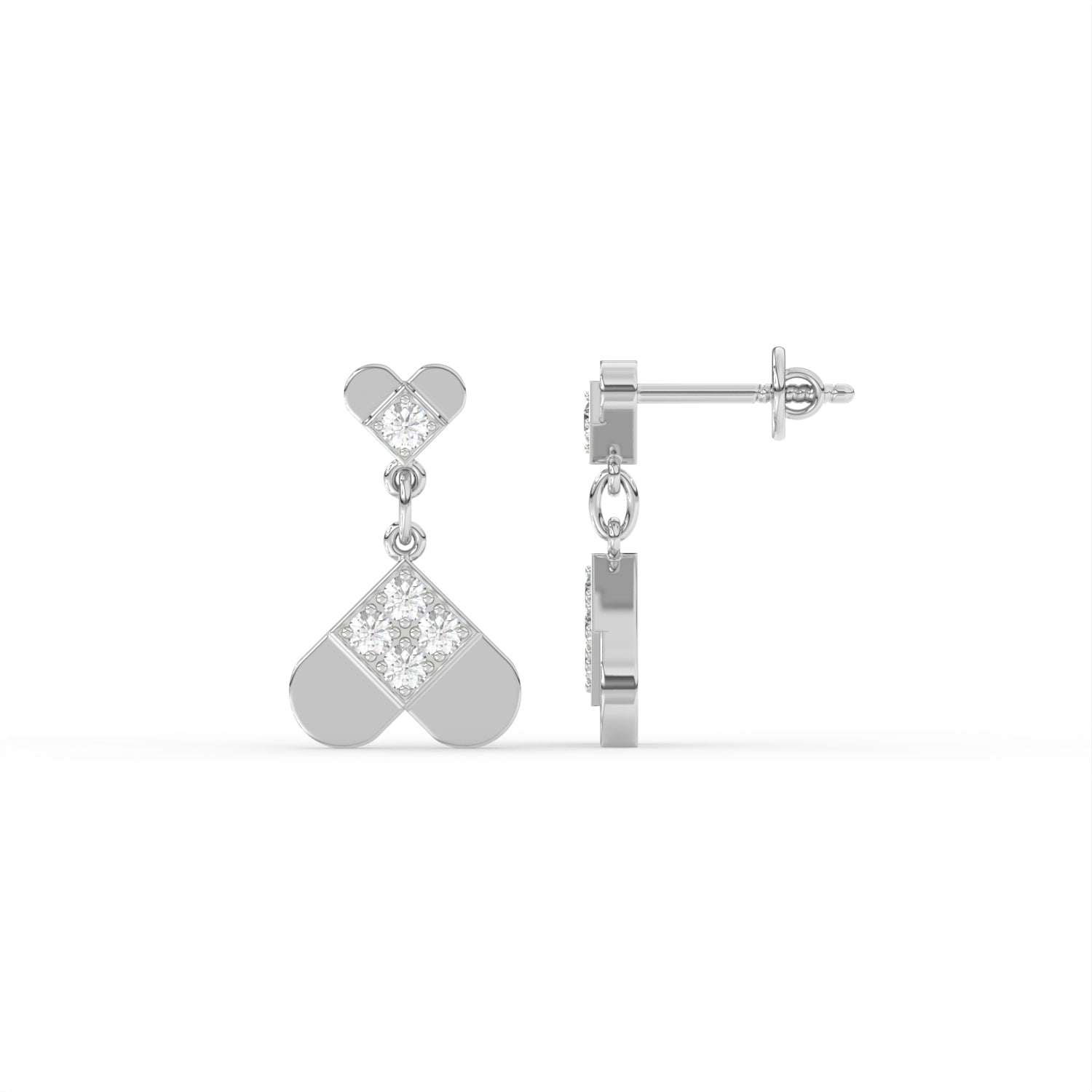 Twin Heart Diamond Earring