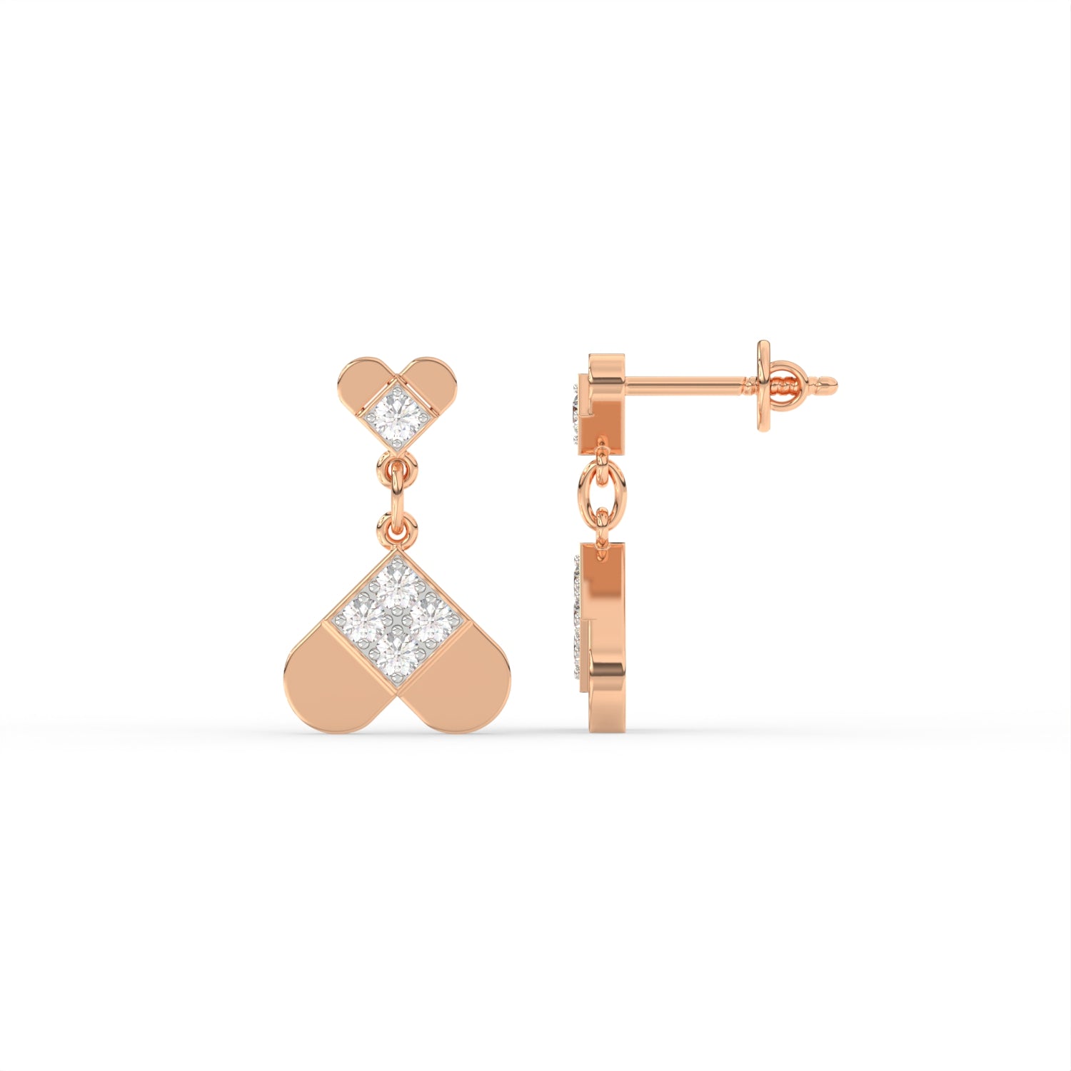 Twin Heart Diamond Earring