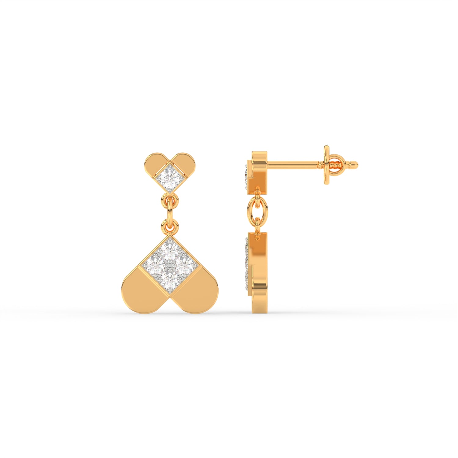 Twin Heart Diamond Earring