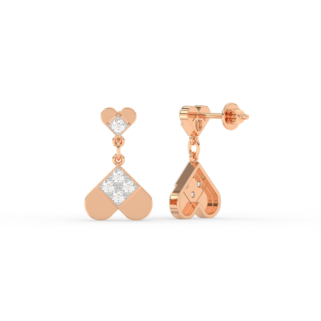 Twin Heart Diamond Earring