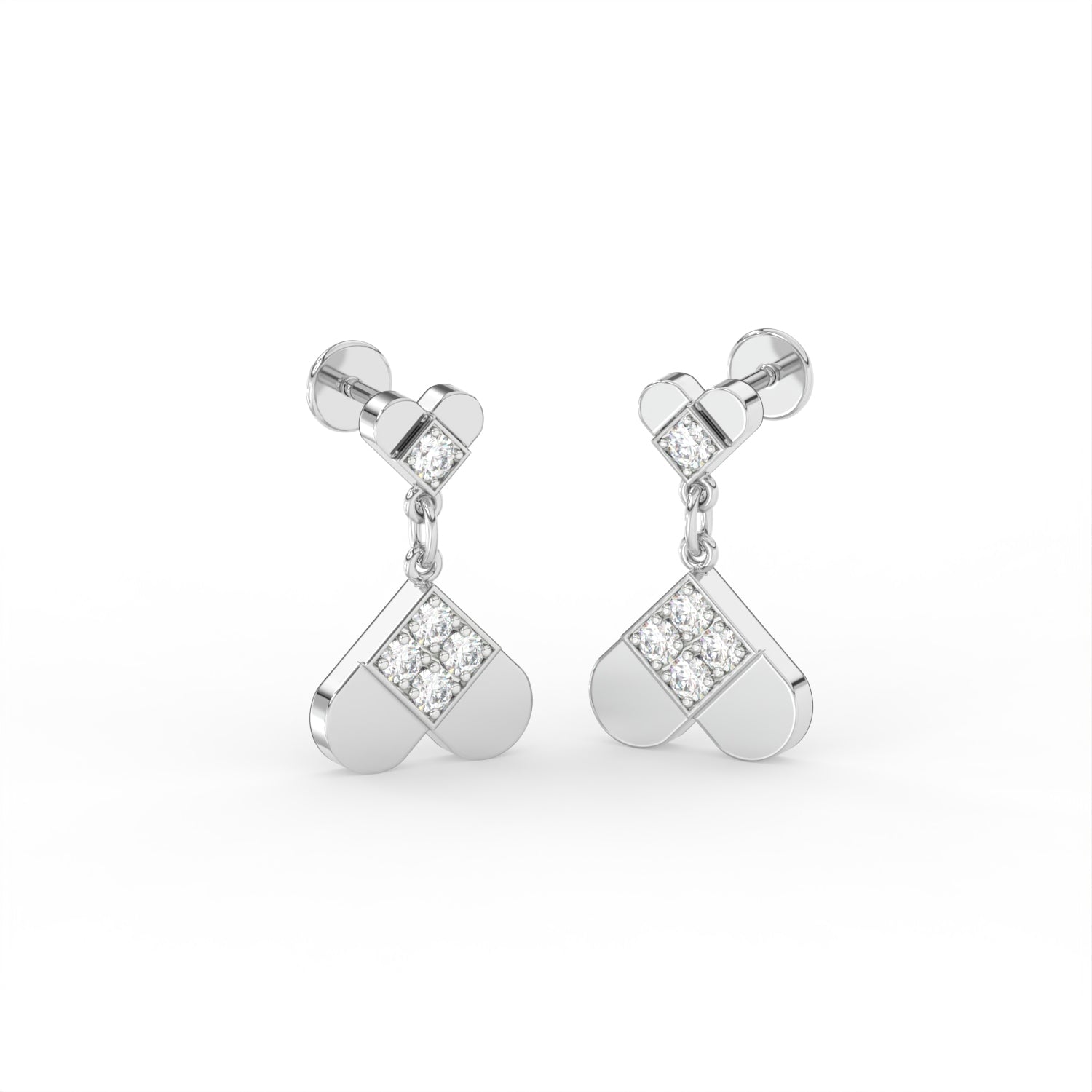 Twin Heart Diamond Earring