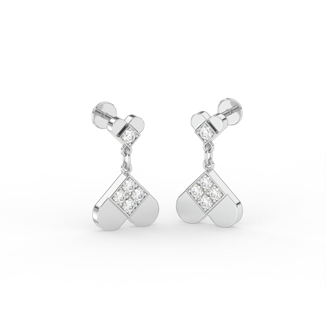 Twin Heart Diamond Earring