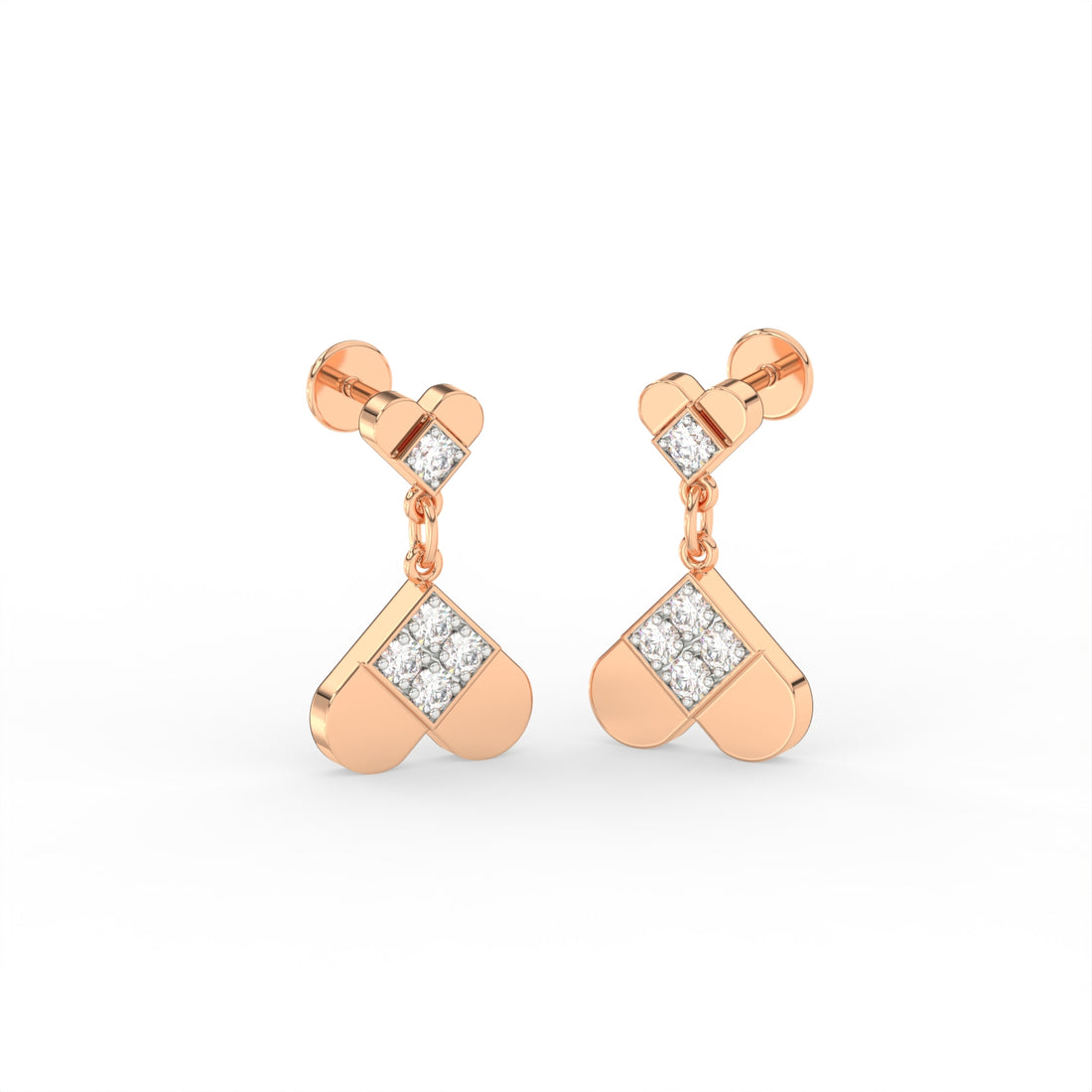 Twin Heart Diamond Earring