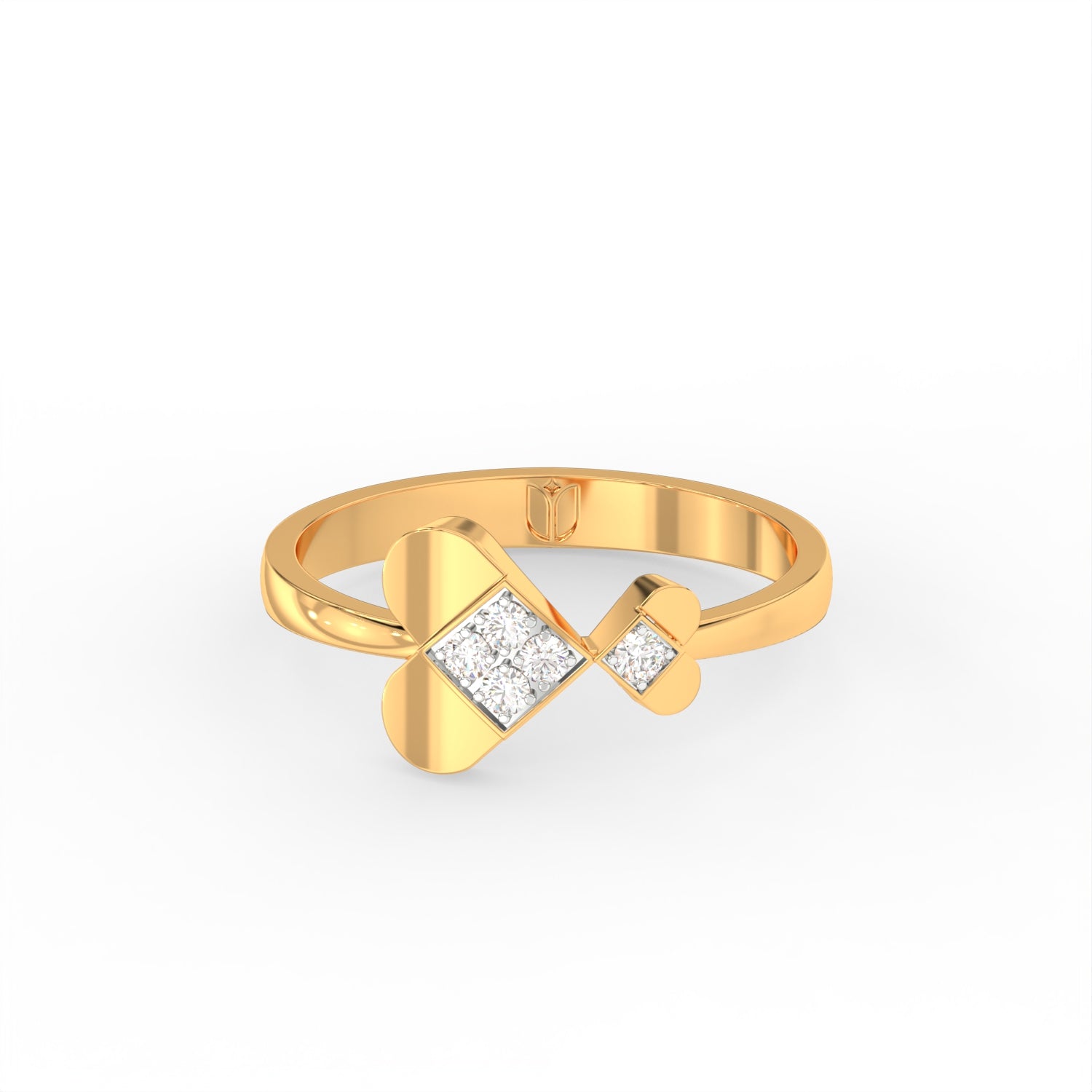 Twin Heart Diamond Ring
