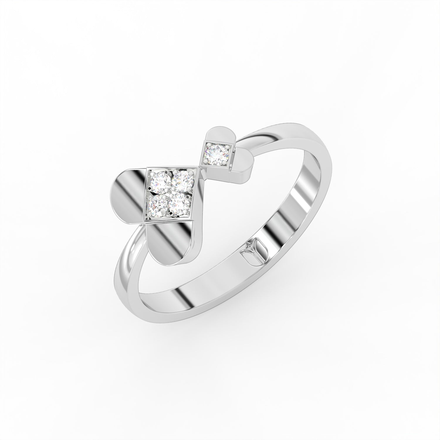 Twin Heart Diamond Ring